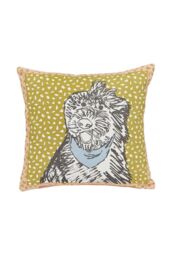 Scion 'Doggy Day Care' Cotton Cushion in Mustard - Size: 45 cm x 45 cm - thumbnail 1