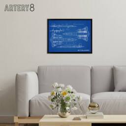 "Artery8 SR 71 Blackbird Habu US Aircraft Spy Framed Canvas Wall Art Print in Blue - Size: W12"" x H16""" - thumbnail 3