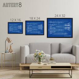 "Artery8 SR 71 Blackbird Habu US Aircraft Spy Framed Canvas Wall Art Print in Blue - Size: W12"" x H16""" - thumbnail 4