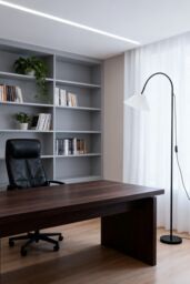 Living and Home Modern 7W LED Floor Lamp with 3 Colour Modes in White - thumbnail 2