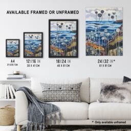 "Artery8 Abstract Scottish Coastal Artwork Coral Sealife Wall Art Print in Blue - Size: W12"" x H16""" - thumbnail 3