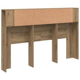 Berkfield Home Headboard Cabinet Artisan Oak 160x18.5x103.5 cm Engineered Wood in Brown - thumbnail 6