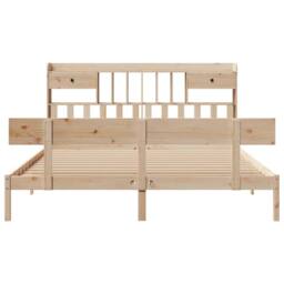 Berkfield Home Bookcase Bed without Mattress 180x200 cm Super King Solid Wood Pine in Light Tan - thumbnail 4