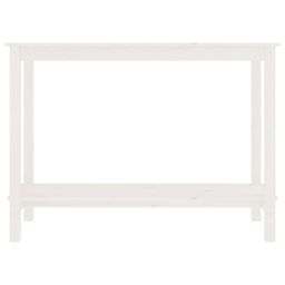 Berkfield Home Console Table White 110x40x80 cm Solid Wood Pine - Size: 110 x 40 x 80 cm - thumbnail 3