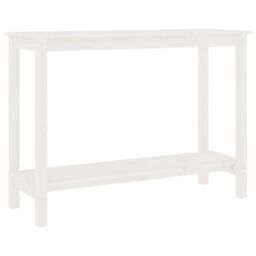 Berkfield Home Console Table White 110x40x80 cm Solid Wood Pine - Size: 110 x 40 x 80 cm - thumbnail 2