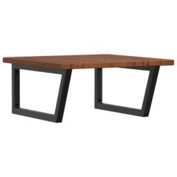 Berkfield Home Elegant Basin Shelf Wall Mounted Steel & Solid Wood Oak in Brown - thumbnail 3