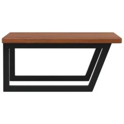 Berkfield Home Elegant Basin Shelf Wall Mounted Steel & Solid Wood Oak in Brown - thumbnail 5
