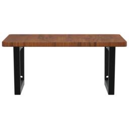 Berkfield Home Elegant Basin Shelf Wall Mounted Steel & Solid Wood Oak in Brown - thumbnail 4