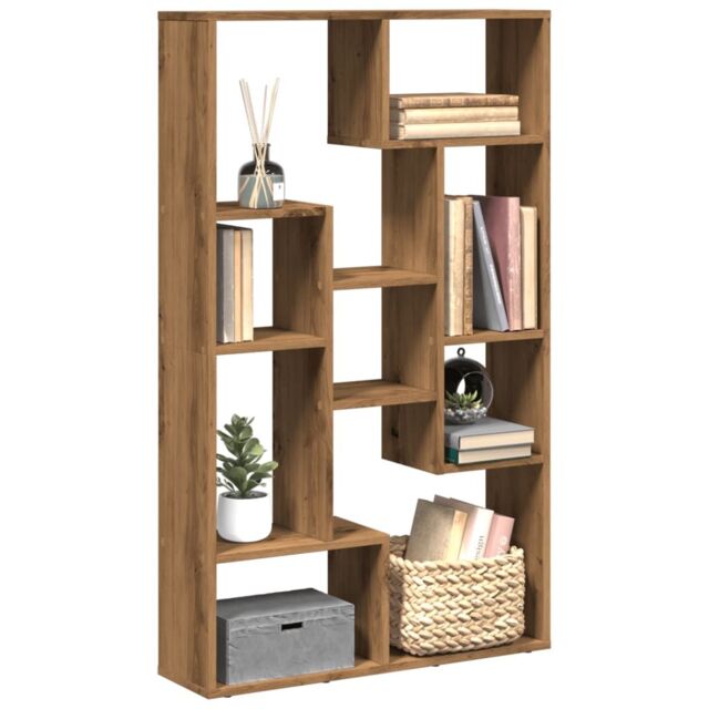 Berkfield Home Bookcase Artisian Oak 72x20x120 cm Engineered Wood in Brown - Size: 72 x 20 x 120 cm - image 1