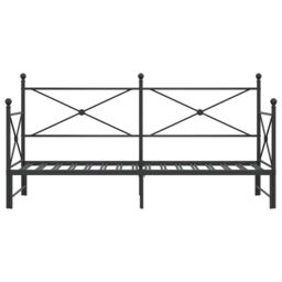 Berkfield Home Daybed with Trundle without Mattress Black 90x200 cm Steel - thumbnail 6