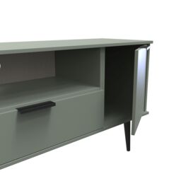 Ready Assembled 2 U Fuji 2 Door 1 Drawer Wide TV Unit (Ready Assembled) in Pale Green - thumbnail 6