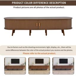 Rolipo Dark Walnut TV Stand & Coffee Table Set for 70 Inch TV - thumbnail 7