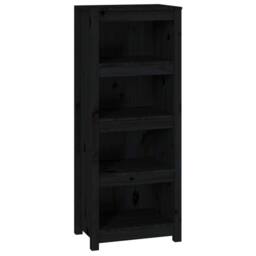 Berkfield Home Beautiful Book Cabinet Black 50x35x125.5 cm Solid Wood Pine - thumbnail 3