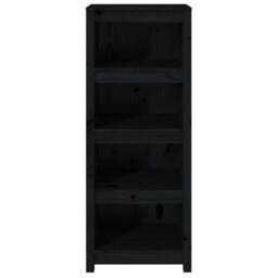 Berkfield Home Beautiful Book Cabinet Black 50x35x125.5 cm Solid Wood Pine - thumbnail 5
