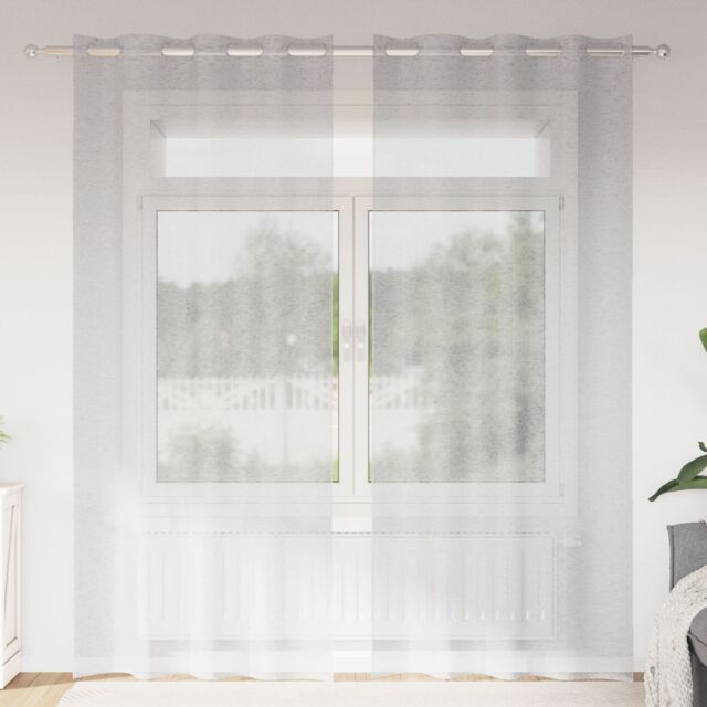 Berkfield Home Curtains with Curtains 2 pcs Light gray 140 x 225 cm Polyester - image 1