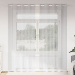 Berkfield Home Curtains with Curtains 2 pcs Light gray 140 x 225 cm Polyester - thumbnail 1