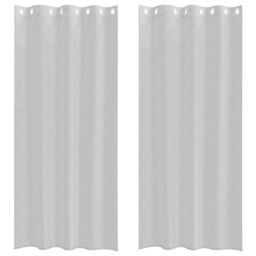 Berkfield Home Curtains with Curtains 2 pcs Light gray 140 x 225 cm Polyester - thumbnail 2