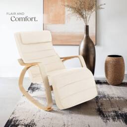tectake Rocking Chair Onda in Beige - thumbnail 8