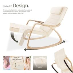 tectake Rocking Chair Onda in Beige - thumbnail 4