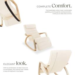 tectake Rocking Chair Onda in Beige - thumbnail 3