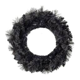 Samuel Alexander 50cm Plain Black Tipped Hanging Christmas & Halloween Artificial Wreath - thumbnail 8