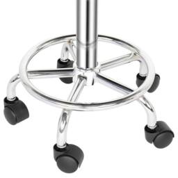 FLAVORA Adjustable Rolling PU Leather Salon Stool in White - thumbnail 6
