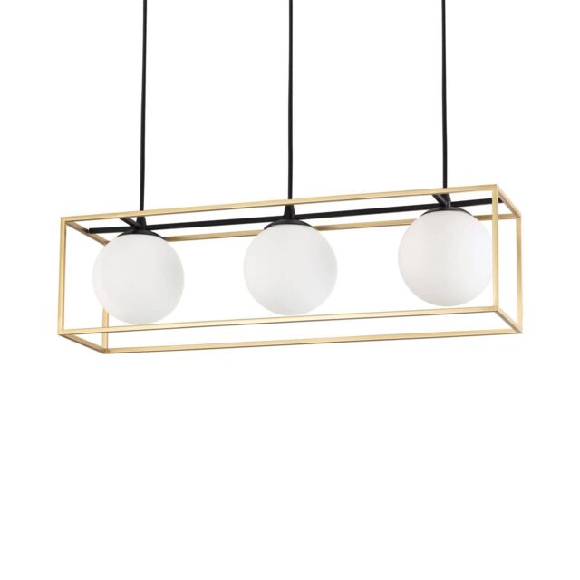 Netlighting Lingotto 3 Light Pendant Bar Light Antique Brass in Yellow - image 1