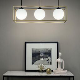 Netlighting Lingotto 3 Light Pendant Bar Light Antique Brass in Yellow - thumbnail 2