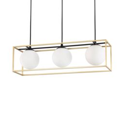 Netlighting Lingotto 3 Light Pendant Bar Light Antique Brass in Yellow