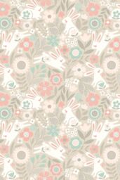 Hoopla Walls Bouncing Bunnies 10m Matt Wallpaper in Natural - thumbnail 2