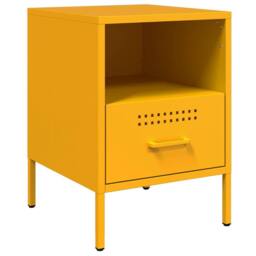 Berkfield Home Sturdy Bedside Cabinets 2 pcs Mustard Yellow 36x39x50.5 cm Steel - thumbnail 5