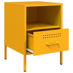 Berkfield Home Sturdy Bedside Cabinets 2 pcs Mustard Yellow 36x39x50.5 cm Steel - thumbnail 9