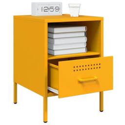 Berkfield Home Sturdy Bedside Cabinets 2 pcs Mustard Yellow 36x39x50.5 cm Steel - thumbnail 4