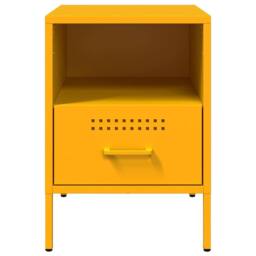 Berkfield Home Sturdy Bedside Cabinets 2 pcs Mustard Yellow 36x39x50.5 cm Steel - thumbnail 6