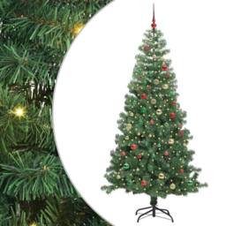 Berkfield Home Christmas Tree with 300 LEDs with Stand Green 240 cm PVC - thumbnail 2