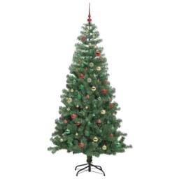 Berkfield Home Christmas Tree with 300 LEDs with Stand Green 240 cm PVC - thumbnail 6