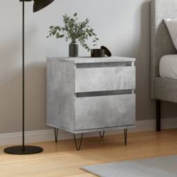 Berkfield Home Bedside Cabinet Concrete Grey 40x35x50 cm Engineered Wood - Size: 40 x 35 x 50 cm - thumbnail 2