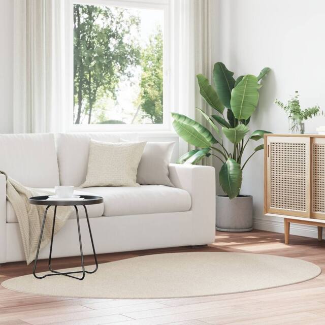 Berkfield Home Beige Area Rug 140x200 cm Polyester Non-Slip - Size: Medium - image 1
