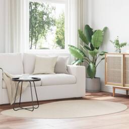 Berkfield Home Beige Area Rug 140x200 cm Polyester Non-Slip - Size: Medium - thumbnail 1