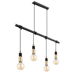 Netlighting Alexius Bar Pendant Ceiling Light Matt Black 4x E27 - thumbnail 2