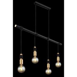 Netlighting Alexius Bar Pendant Ceiling Light Matt Black 4x E27 - thumbnail 5