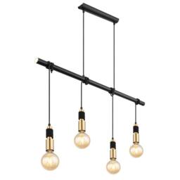 Netlighting Alexius Bar Pendant Ceiling Light Matt Black 4x E27