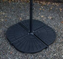 Samuel Alexander 6 Person Rectangular Glass Top Garden Dining Table Chairs With Grey Banana Parasol & Base - thumbnail 6