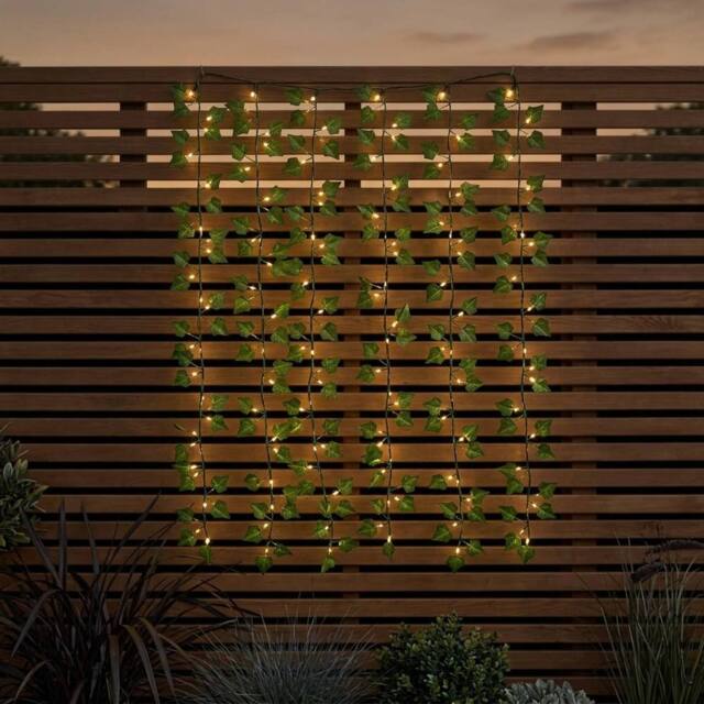 Garden Greatness 1.8m Ivy Leaf LED Garden Curtain Lights in Green - image 1
