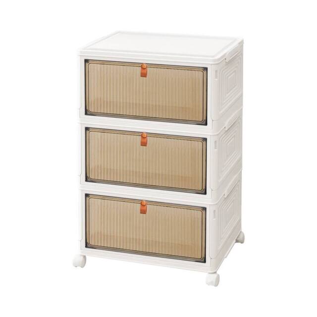 EONLION 3Tier Plastic Storage Drawers Box Tower in White - Size: 500mm - image 1