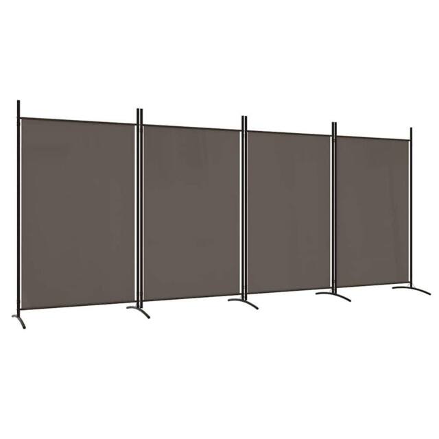 Berkfield Home 4-Panel Room Divider Anthracite 346x180 cm Fabric in Dark Grey - image 1