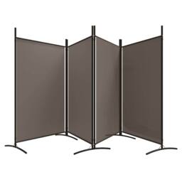 Berkfield Home 4-Panel Room Divider Anthracite 346x180 cm Fabric in Dark Grey - thumbnail 5