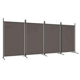 Berkfield Home 4-Panel Room Divider Anthracite 346x180 cm Fabric in Dark Grey