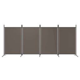 Berkfield Home 4-Panel Room Divider Anthracite 346x180 cm Fabric in Dark Grey - thumbnail 3