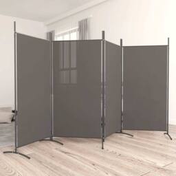 Berkfield Home 4-Panel Room Divider Anthracite 346x180 cm Fabric in Dark Grey - thumbnail 2